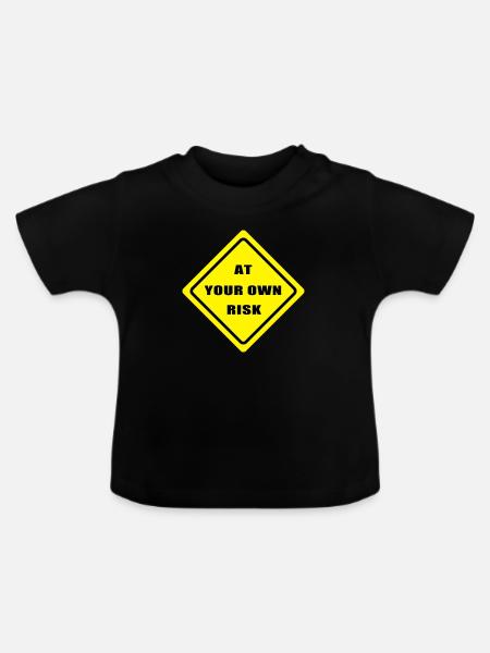 At your won risk - Baby Bio-T-Shirt mit Rundhals - Schwarz