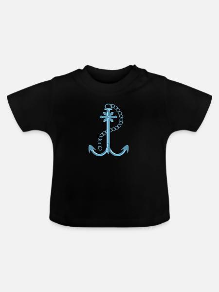 Anker - Baby Bio-T-Shirt mit Rundhals - Schwarz