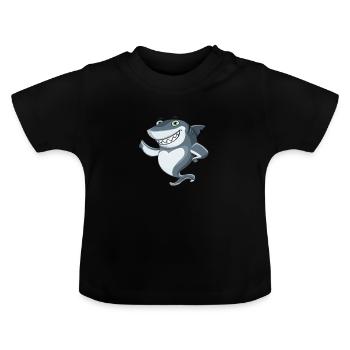 haifisch - Baby Bio-T-Shirt mit Rundhals - Schwarz - Vorne