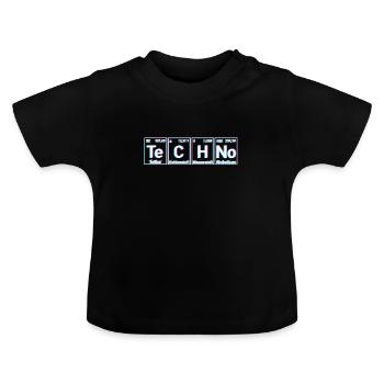 Techno Musik Periodensystem EDM Rave - Baby Bio-T-Shirt mit Rundhals - Schwarz - Vorne
