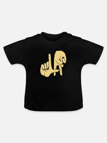 los_angeles_handzeichen_2 - Baby Bio-T-Shirt mit Rundhals - Schwarz