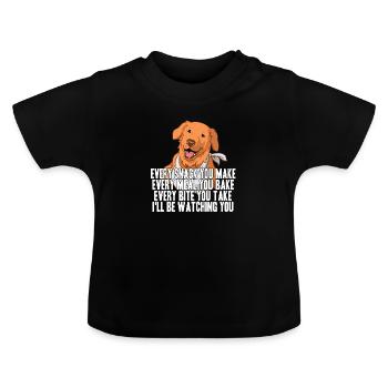 Labrador - Baby Bio-T-Shirt mit Rundhals - Schwarz - Vorne