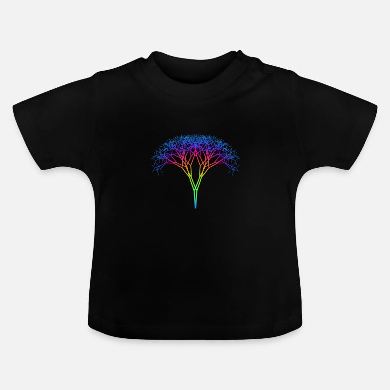 Arbre avec spectre arc-en-ciel - T-shirt bio col rond Bébé - noir