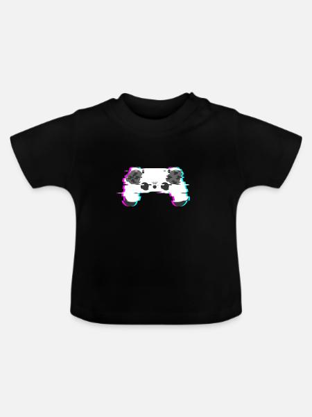 Kontroller Weiß - Baby Bio-T-Shirt mit Rundhals - Schwarz