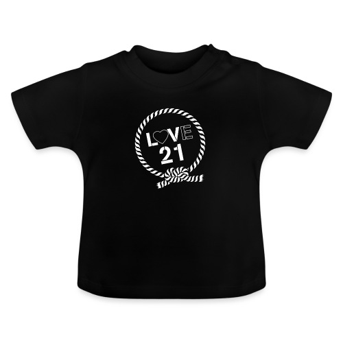 LOVE21 angled - Baby Organic T-Shirt with Round Neck