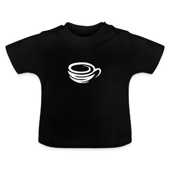 tasse à café - T-shirt bio col rond Bébé - noir - Devant