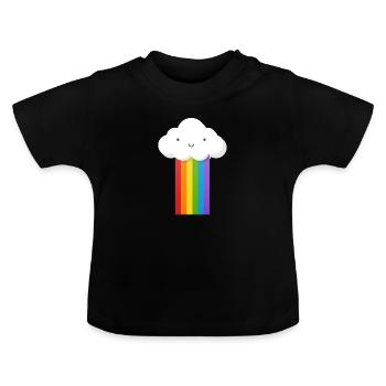 Wolke - Baby Bio-T-Shirt mit Rundhals - Schwarz - Vorne