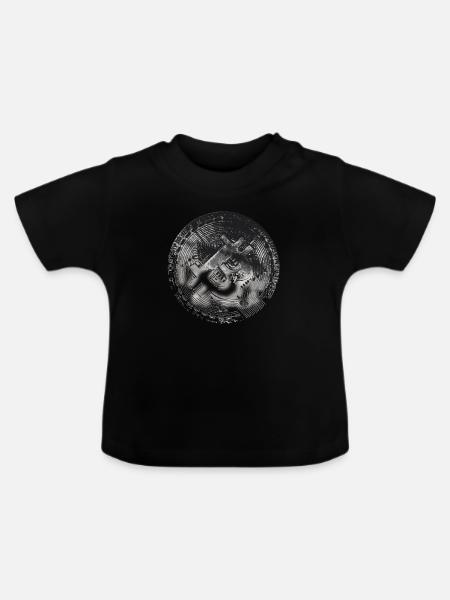 Bitcoin - Baby Bio-T-Shirt mit Rundhals - Schwarz