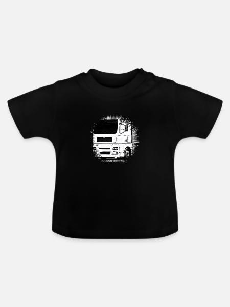 Lastwagen - Baby Bio-T-Shirt mit Rundhals - Schwarz
