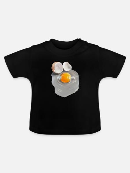 Eierbild im Grau-Abstrakt - Baby Bio-T-Shirt mit Rundhals - Schwarz