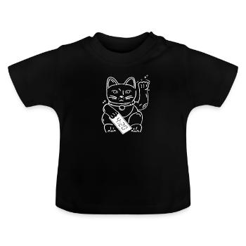 Linie Maneki Neko - Baby Bio-T-Shirt mit Rundhals - Schwarz - Vorne