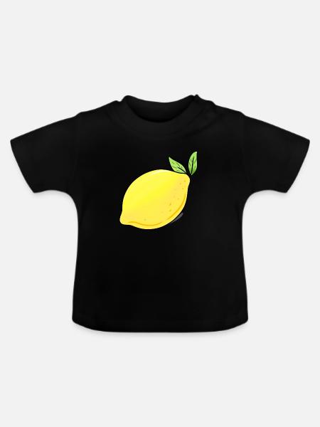 Zitrone - Baby Bio-T-Shirt mit Rundhals - Schwarz