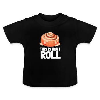 Cinnamon Roll Cinnamon Buns And Cinnamon Swirl - Baby Bio-T-Shirt mit Rundhals - Schwarz - Vorne