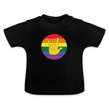 lgbt love - Baby Bio-T-Shirt mit Rundhals - Schwarz - Vorne