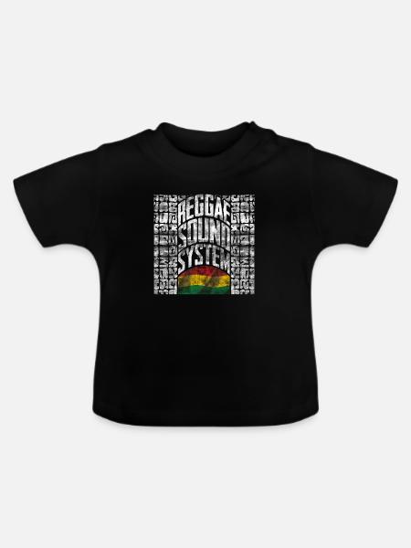 reggae musik system - Baby Bio-T-Shirt mit Rundhals - Schwarz