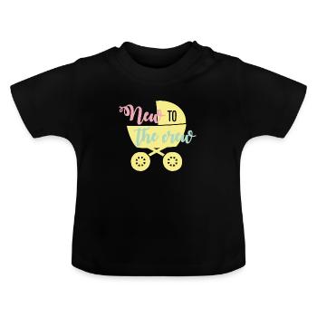 New to the crew - Baby Bio-T-Shirt mit Rundhals - Schwarz - Vorne