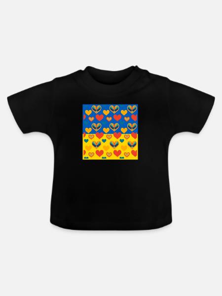 Ukraine - Baby Bio-T-Shirt mit Rundhals - Schwarz