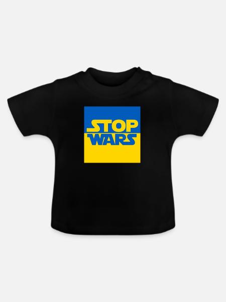 Ukraine - Baby Bio-T-Shirt mit Rundhals - Schwarz