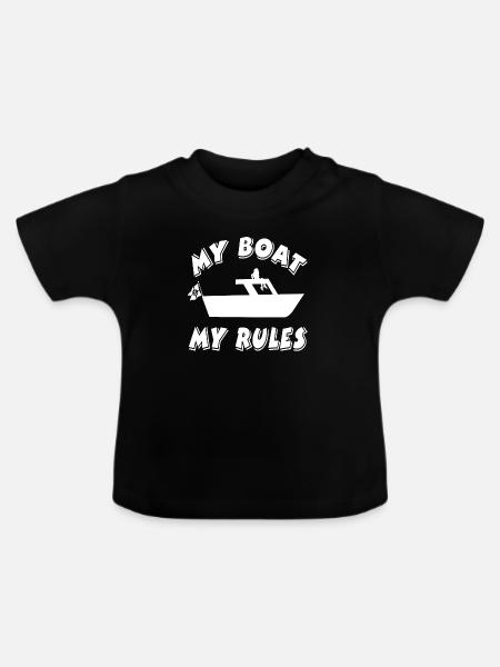 Motorboot - Baby Bio-T-Shirt mit Rundhals - Schwarz
