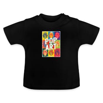 Pop Art - Baby Organic T-Shirt with Round Neck - black - Front