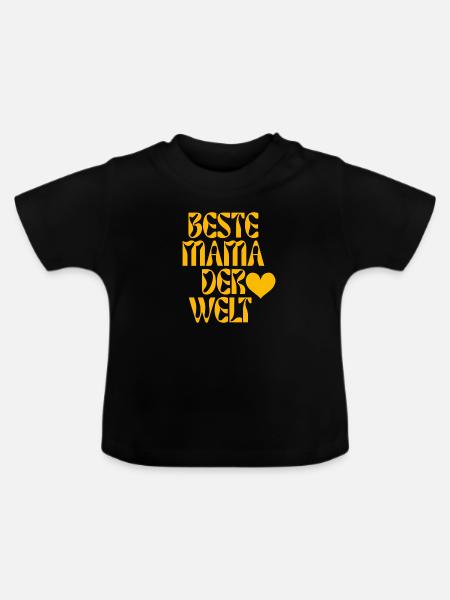 Beste mama der welt - Baby Bio-T-Shirt mit Rundhals - Schwarz