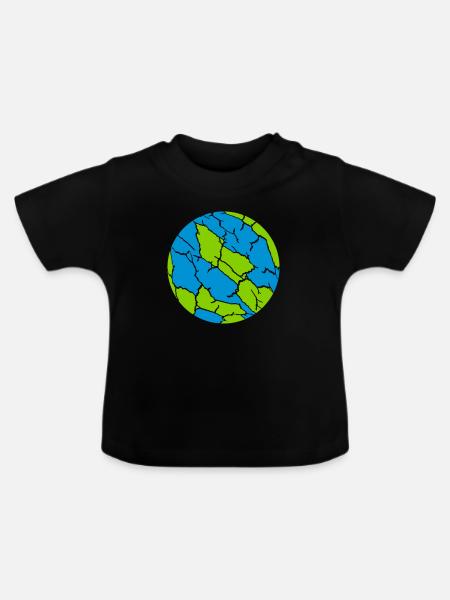 Bunter Ball Risse Muster - Baby Bio-T-Shirt mit Rundhals - Schwarz