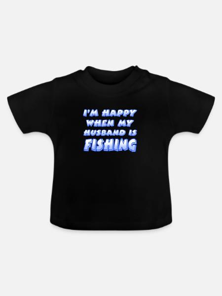 Angeln - Baby Bio-T-Shirt mit Rundhals - Schwarz
