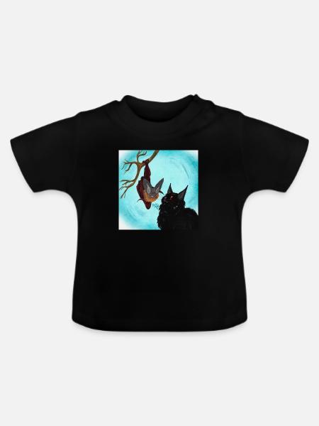 Dark friends - Baby Bio-T-Shirt mit Rundhals - Schwarz