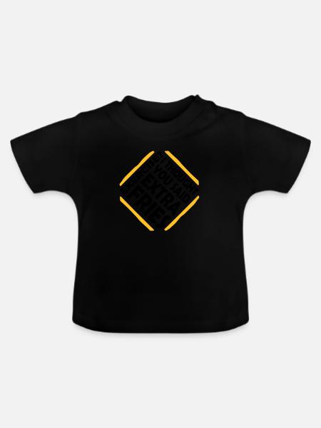 Exercise Extra Fries Zitat - Baby Bio-T-Shirt mit Rundhals - Schwarz