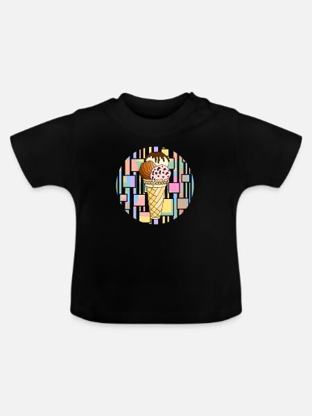 Eis - Baby Bio-T-Shirt mit Rundhals - Schwarz