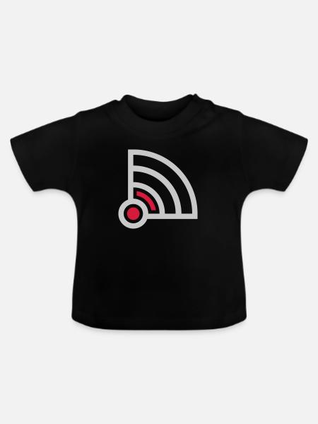 Wifi Logo keine Verbindung - Baby Bio-T-Shirt mit Rundhals - Schwarz
