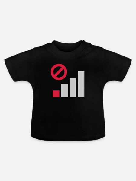 Schlechte Abdeckung Mobilfunk Verbindung - Baby Bio-T-Shirt mit Rundhals - Schwarz