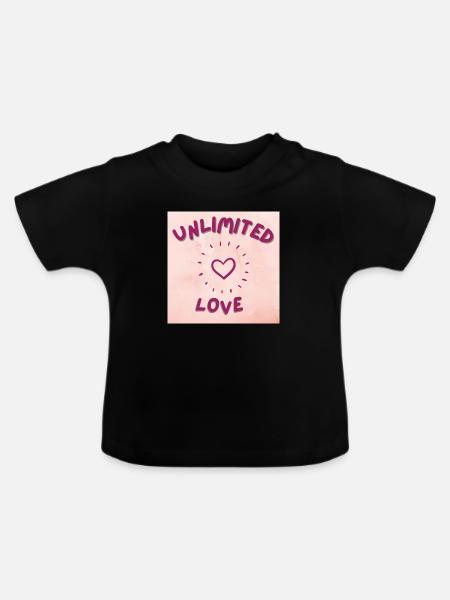 GRENZENLOSE LIEBE - Baby Bio-T-Shirt mit Rundhals - Schwarz