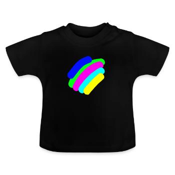 COLOR RAINBOW Mix - Baby Bio-T-Shirt mit Rundhals - Schwarz - Vorne