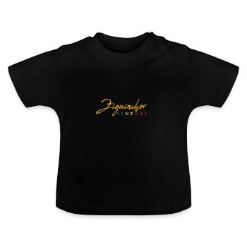 Ziguinchor sénégal - T-shirt bio col rond Bébé - noir - Devant