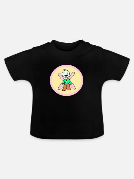 Würmchen - Baby Bio-T-Shirt mit Rundhals - Schwarz