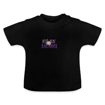 ICH BIN BALANCE - Baby Bio-T-Shirt mit Rundhals - Schwarz - Vorne