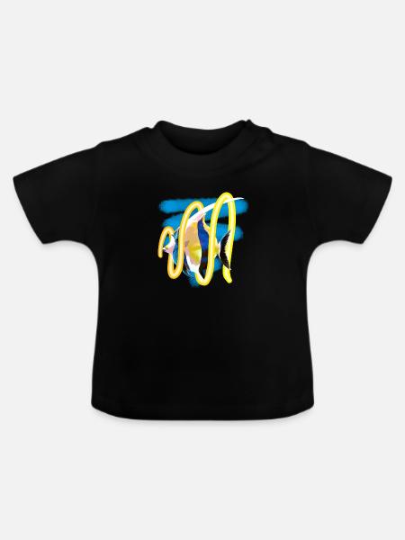 Seefische - Baby Bio-T-Shirt mit Rundhals - Schwarz