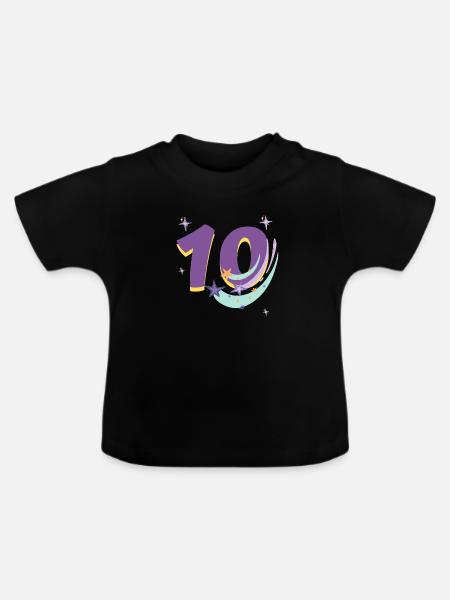 10-jähriges Jubiläum (10-jähriges Geschenk) - Baby Bio-T-Shirt mit Rundhals - Schwarz