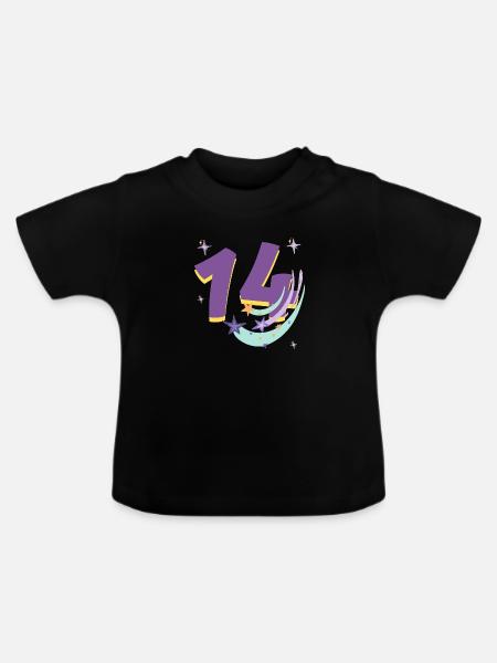 14-jähriges Jubiläum (14-jähriges Geschenk) - Baby Bio-T-Shirt mit Rundhals - Schwarz