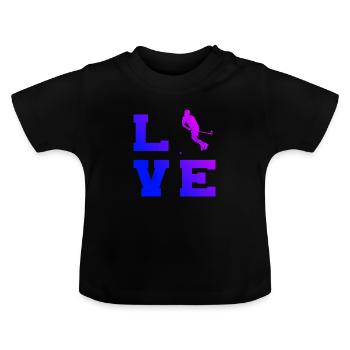 Innebandy Floorball Playing Men Salibandy - Baby Organic T-Shirt with Round Neck - black - Front