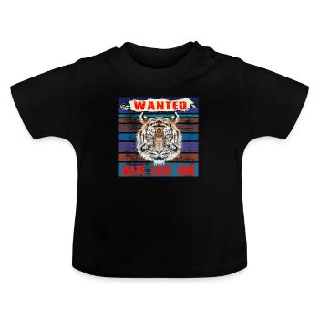 Wanted Tiger Have lost him design in retro vintage - Baby Bio-T-Shirt mit Rundhals - Schwarz - Vorne