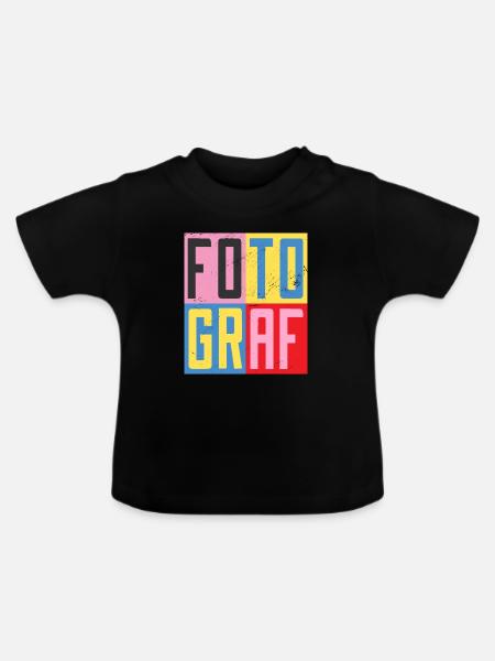 Fotograf Design - Baby Bio-T-Shirt mit Rundhals - Schwarz