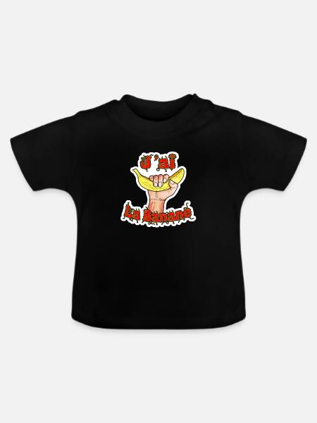 Ich bin Banane - Baby Bio-T-Shirt mit Rundhals - Schwarz