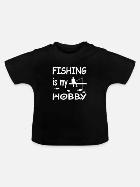 Angeln - Baby Bio-T-Shirt mit Rundhals - Schwarz
