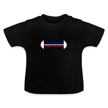 Ignore the pain - Baby Organic T-Shirt with Round Neck - black - Front