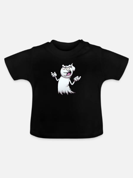Böses lachendes Gespenst - Baby Bio-T-Shirt mit Rundhals - Schwarz