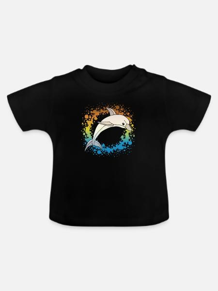 Delfin - Baby Bio-T-Shirt mit Rundhals - Schwarz