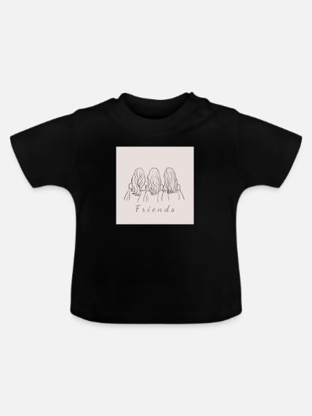 Friends - Baby Bio-T-Shirt mit Rundhals - Schwarz