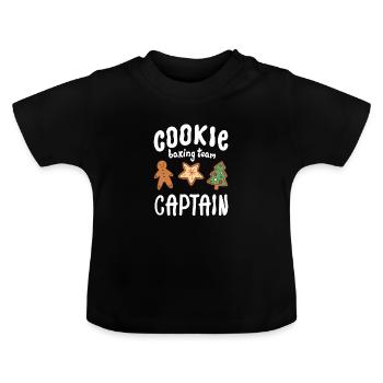 Cookie Baking Team Captain Cookie - Baby Bio-T-Shirt mit Rundhals - Schwarz - Vorne